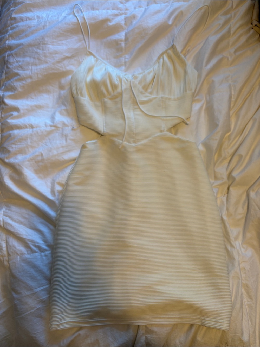 SABO - Ivory Spaghetti-Strap Cutout Mini Dress - US Size 4